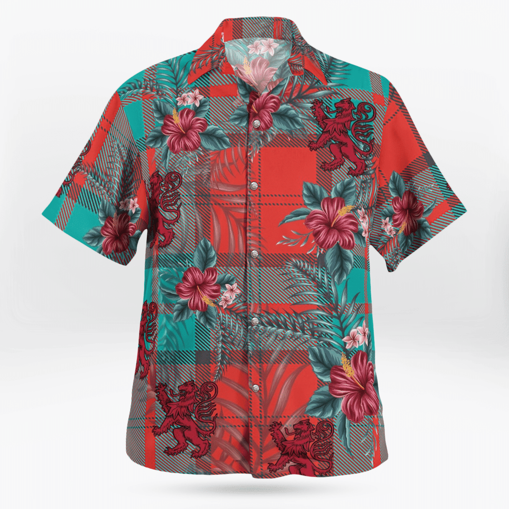 Clan Dunbar Ancient Tartan Scottish Lion Hawaiian Shirt YC81 Dunbar Ancient Tartan Tartan Hawaii Shirt   