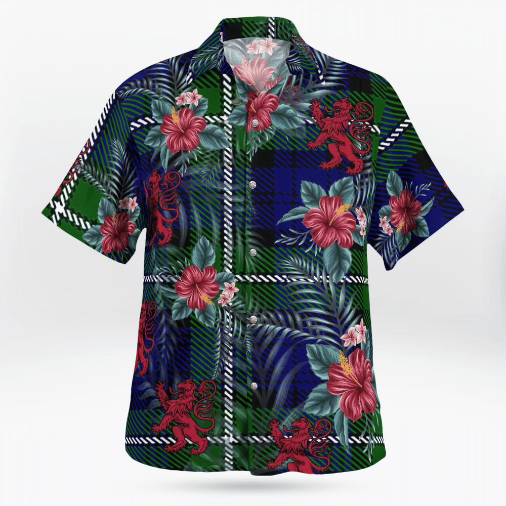 Clan Forbes Modern Tartan Scottish Lion Hawaiian Shirt KV75 Forbes Modern Tartan Tartan Hawaii Shirt   