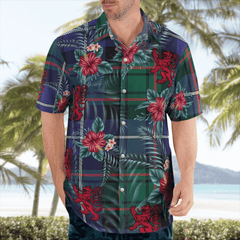 Clan MacRae Hunting Modern Tartan Scottish Lion Hawaiian Shirt KM22 MacRae Hunting Modern Tartan Tartan Hawaii Shirt   