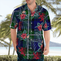Clan Forbes Modern Tartan Scottish Lion Hawaiian Shirt KV75 Forbes Modern Tartan Tartan Hawaii Shirt   