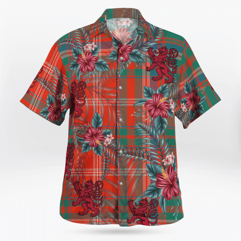 Clan MacDougall Ancient Tartan Scottish Lion Hawaiian Shirt DQ67 MacDougall Ancient Tartan Tartan Hawaii Shirt   