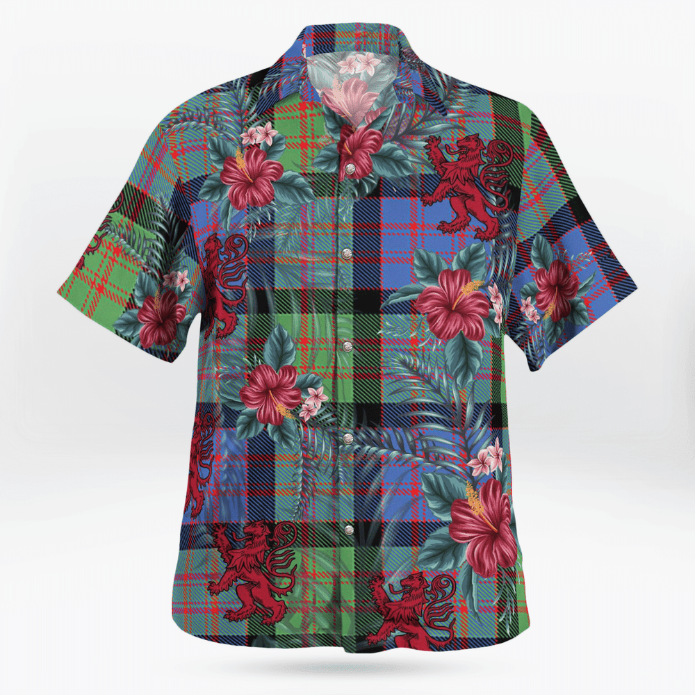 Clan MacDonald Ancient Tartan Scottish Lion Hawaiian Shirt HP88 MacDonald Ancient Tartan Tartan Hawaii Shirt   