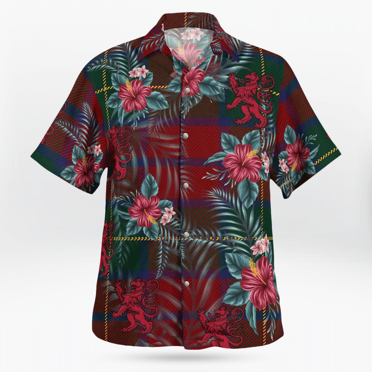 Clan McCarthy Tartan Scottish Lion Hawaiian Shirt OC38 McCarthy Tartan Tartan Hawaii Shirt   