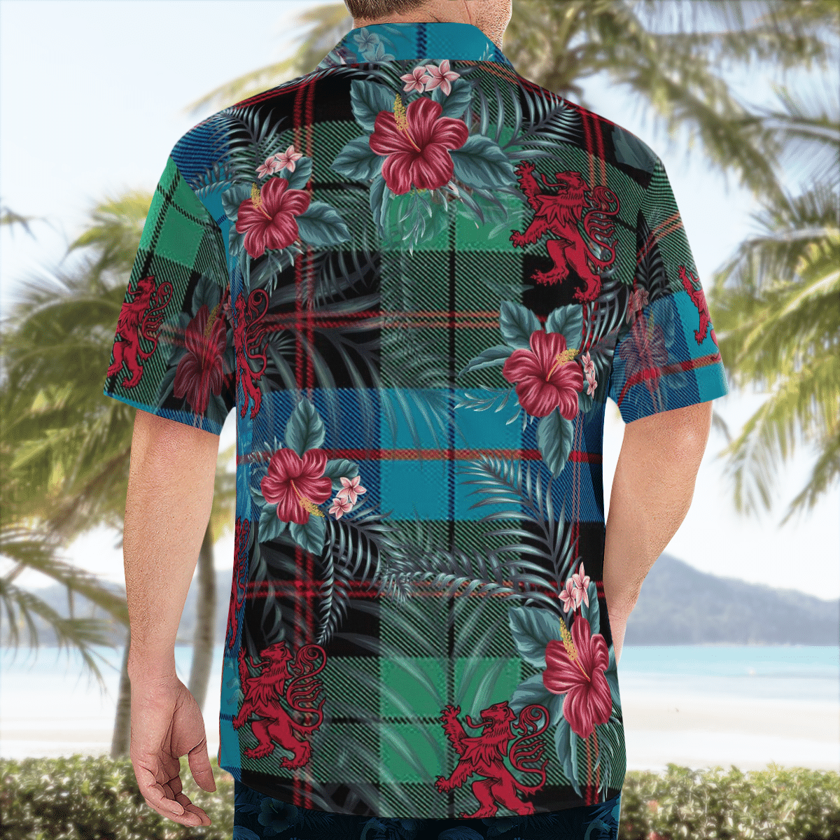 Clan Guthrie Ancient Tartan Scottish Lion Hawaiian Shirt KW75 Guthrie Ancient Tartan Tartan Hawaii Shirt   