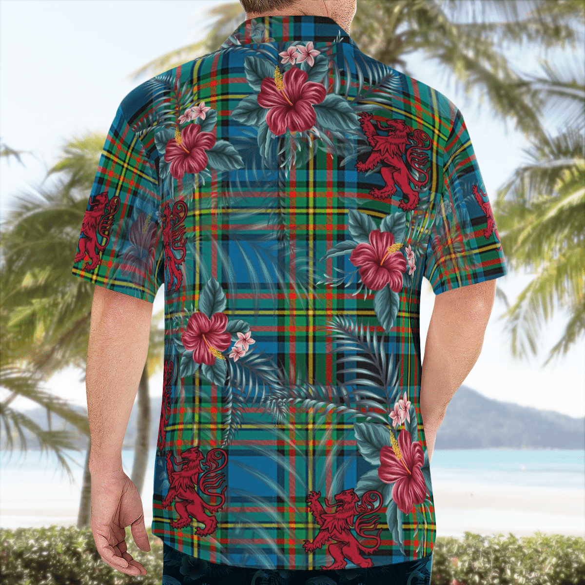 Clan Gillies Ancient Tartan Scottish Lion Hawaiian Shirt NX88 Gillies Ancient Tartan Tartan Hawaii Shirt   