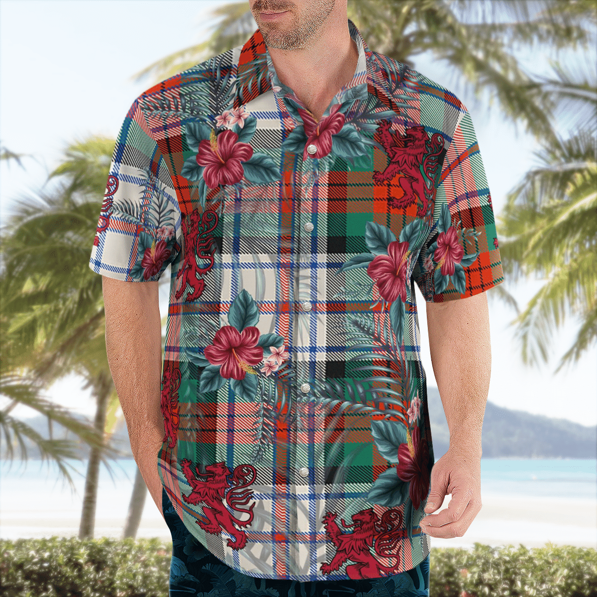 Clan MacDuff Dress Ancient Tartan Scottish Lion Hawaiian Shirt ZC91 MacDuff Dress Ancient Tartan Tartan Hawaii Shirt   