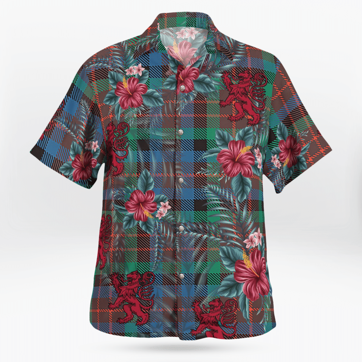 Clan MacDuff Hunting Ancient Tartan Scottish Lion Hawaiian Shirt TS72 MacDuff Hunting Ancient Tartan Tartan Hawaii Shirt   