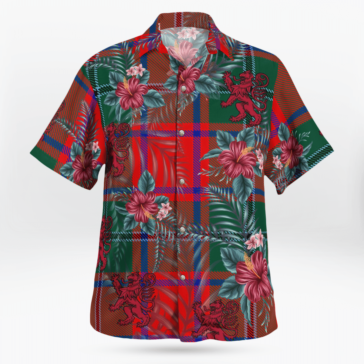 Clan MacPhail Tartan Scottish Lion Hawaiian Shirt LR24 MacPhail Tartan Tartan Hawaii Shirt   