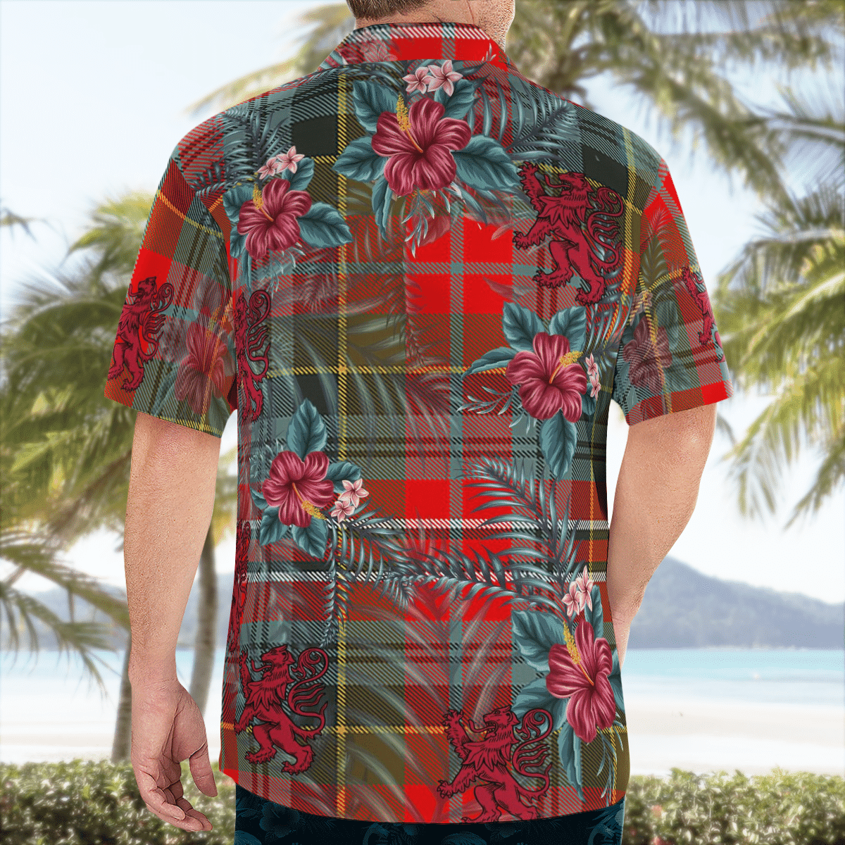 Clan MacPherson Weathered Tartan Scottish Lion Hawaiian Shirt AB36 MacPherson Weathered Tartan Tartan Hawaii Shirt   