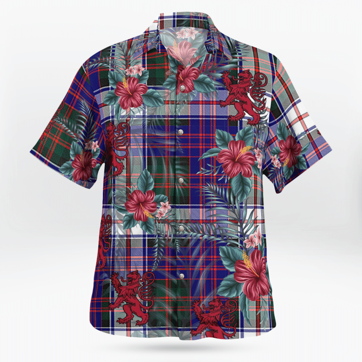 Clan MacDonald Dress Modern Tartan Scottish Lion Hawaiian Shirt AR25 MacDonald Dress Modern Tartan Tartan Hawaii Shirt   