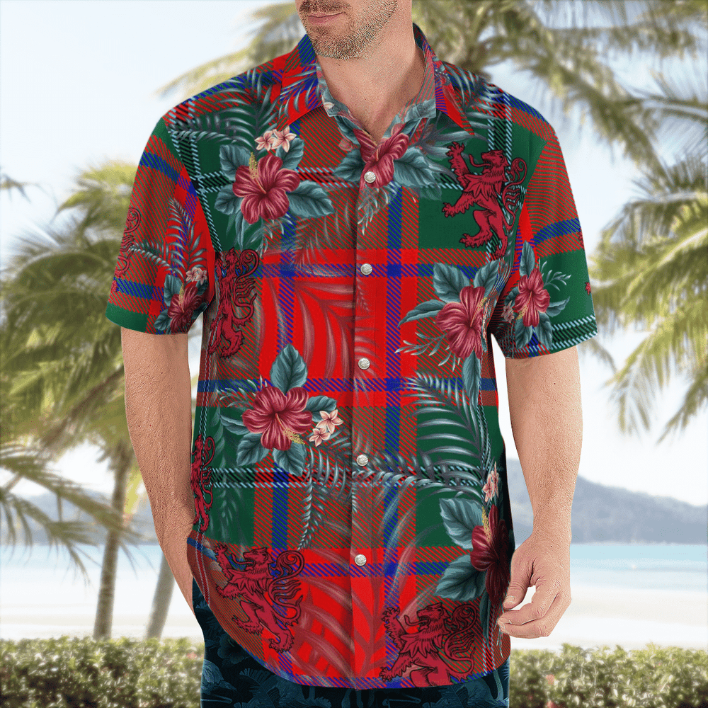 Clan MacPhail Tartan Scottish Lion Hawaiian Shirt LR24 MacPhail Tartan Tartan Hawaii Shirt   