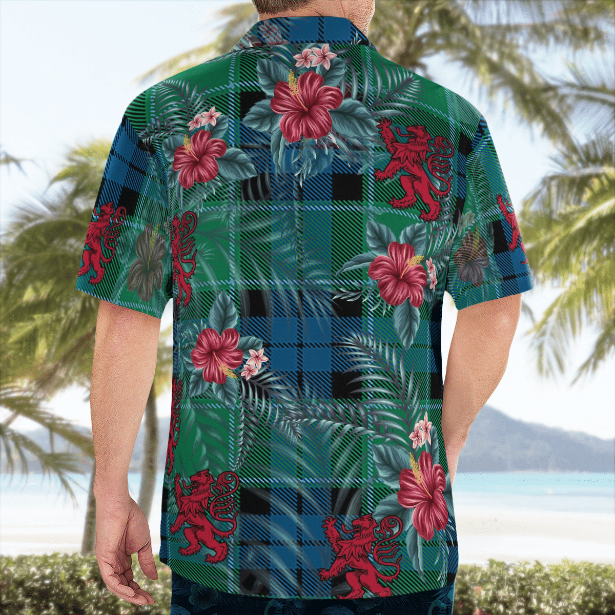 Clan Graham of Menteith Ancient Tartan Scottish Lion Hawaiian Shirt BF83 Graham of Menteith Ancient Tartan Tartan Hawaii Shirt   