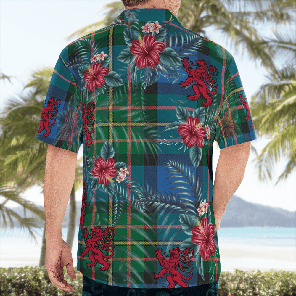 Clan MacLaren Ancient Tartan Scottish Lion Hawaiian Shirt KD37 MacLaren Ancient Tartan Tartan Hawaii Shirt   