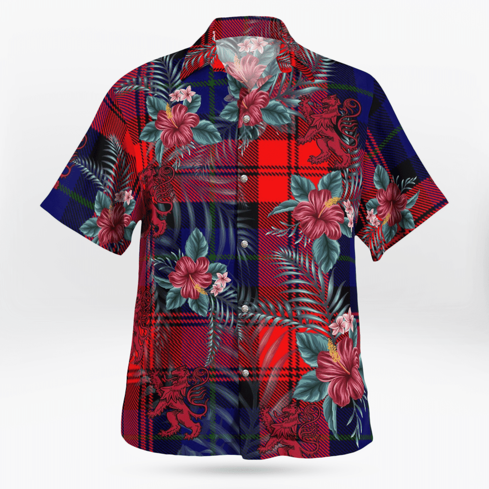 Clan MacLachlan Modern Tartan Scottish Lion Hawaiian Shirt KP28 MacLachlan Modern Tartan Tartan Hawaii Shirt   