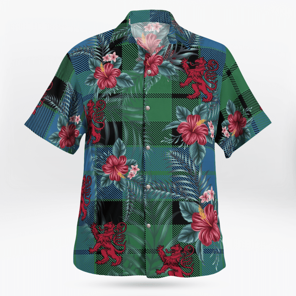 Clan MacKay Ancient Tartan Scottish Lion Hawaiian Shirt MH67 MacKay Ancient Tartan Tartan Hawaii Shirt   