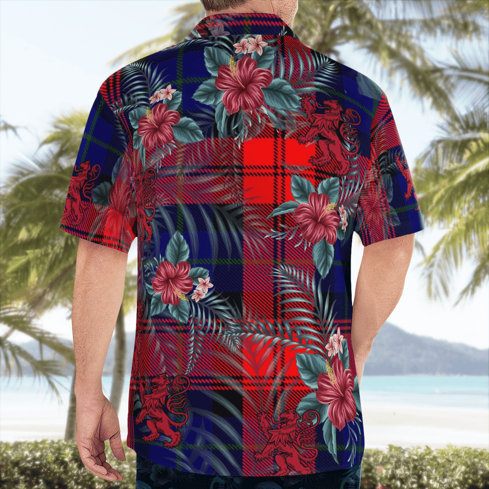 Clan MacLachlan Modern Tartan Scottish Lion Hawaiian Shirt KP28 MacLachlan Modern Tartan Tartan Hawaii Shirt   
