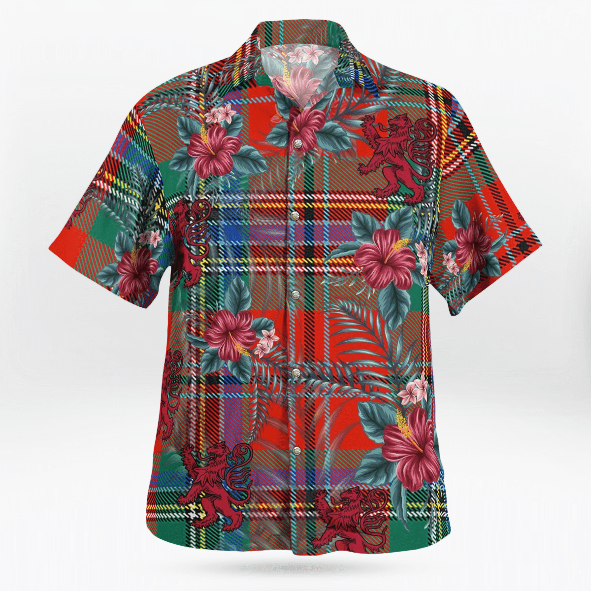 Clan MacLean of Duart Ancient Tartan Scottish Lion Hawaiian Shirt GW96 MacLean of Duart Ancient Tartan Tartan Hawaii Shirt   