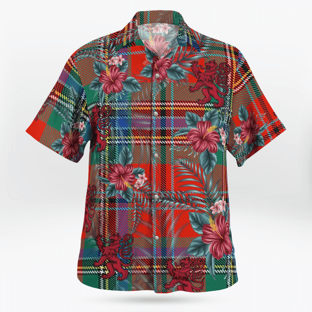 Clan MacLean of Duart Ancient Tartan Scottish Lion Hawaiian Shirt GW96 MacLean of Duart Ancient Tartan Tartan Hawaii Shirt   