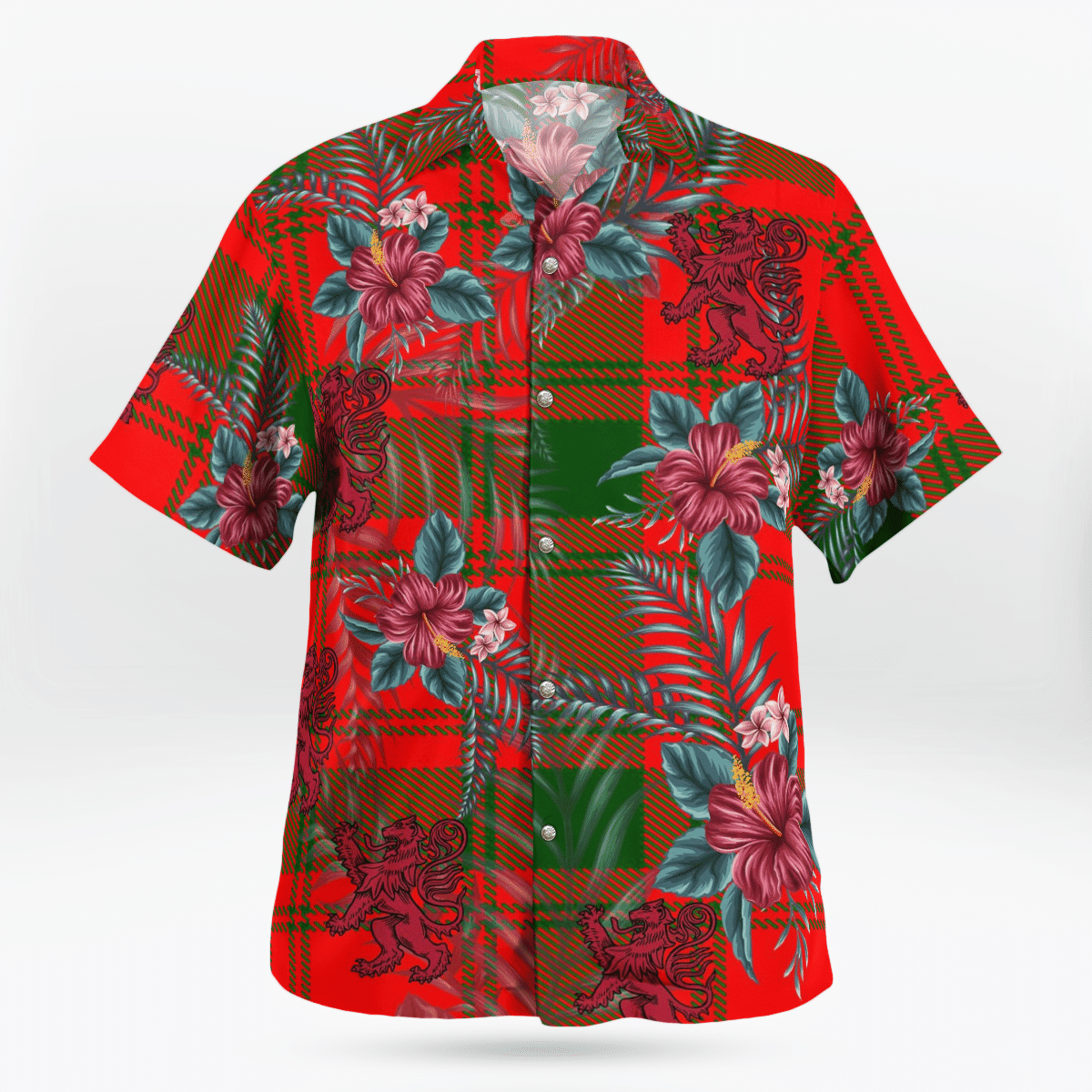 Clan MacQuarrie Modern Tartan Scottish Lion Hawaiian Shirt YM27 MacQuarrie Modern Tartan Tartan Hawaii Shirt   