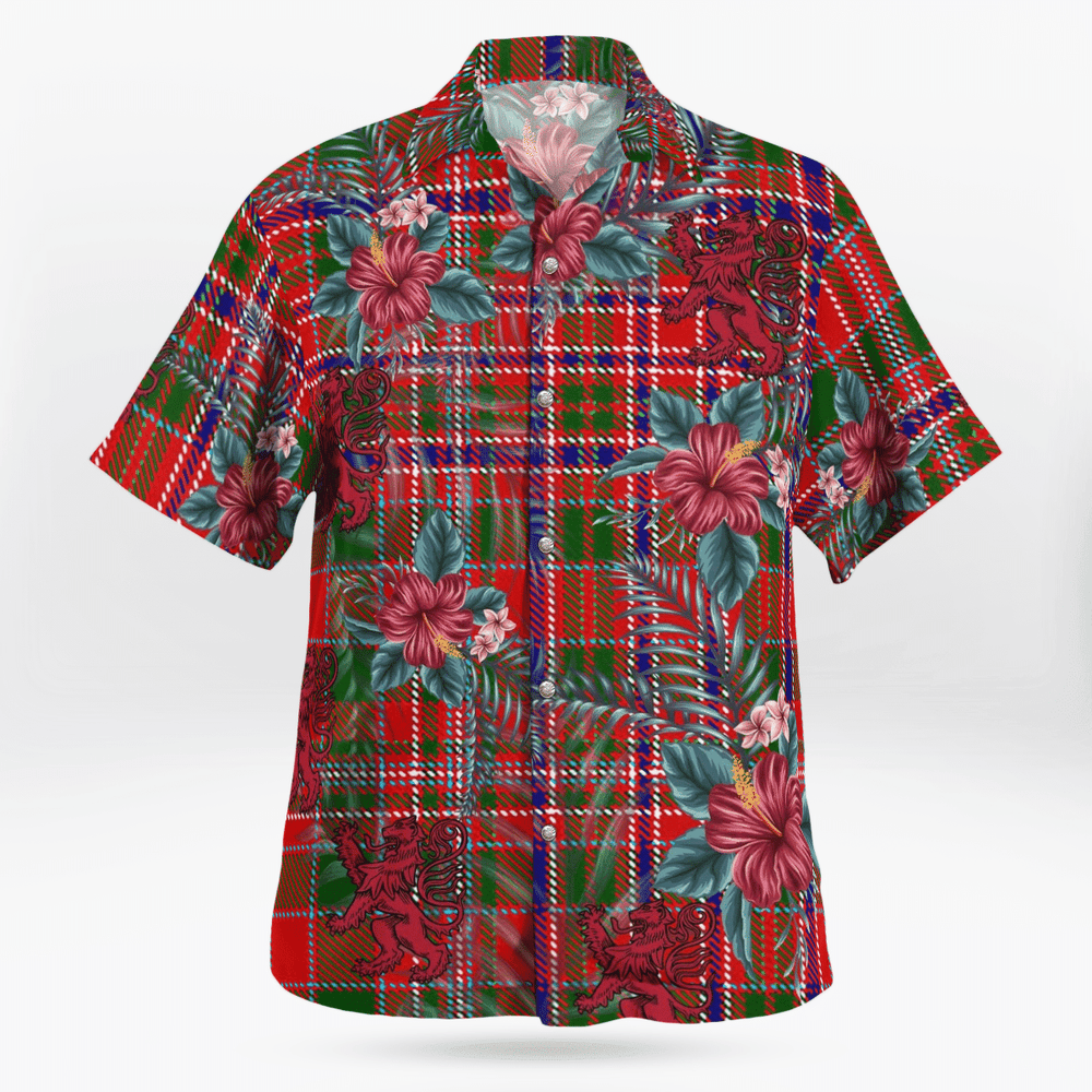 Clan MacAlister Modern Tartan Scottish Lion Hawaiian Shirt BP92 MacAlister Modern Tartan Tartan Hawaii Shirt   