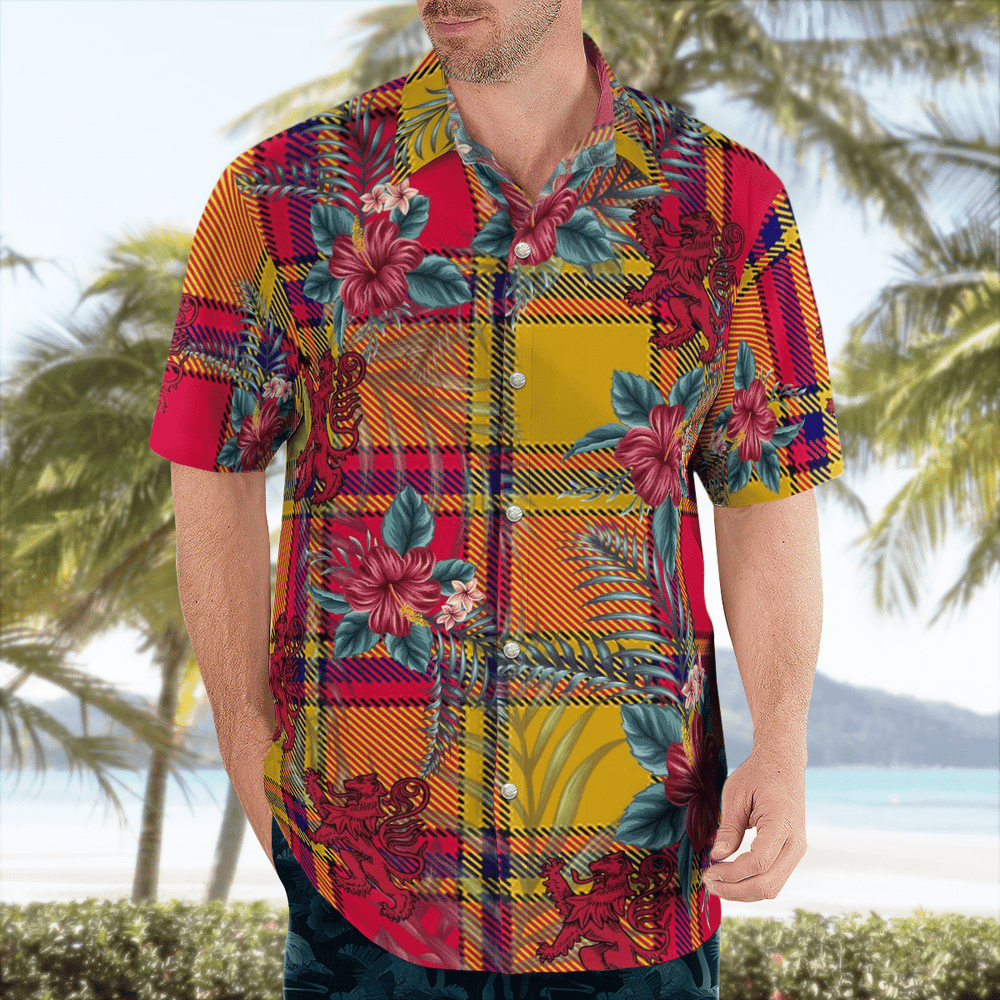 Clan Scrymgeour Tartan Scottish Lion Hawaiian Shirt SW47 Scrymgeour Tartan Tartan Hawaii Shirt   