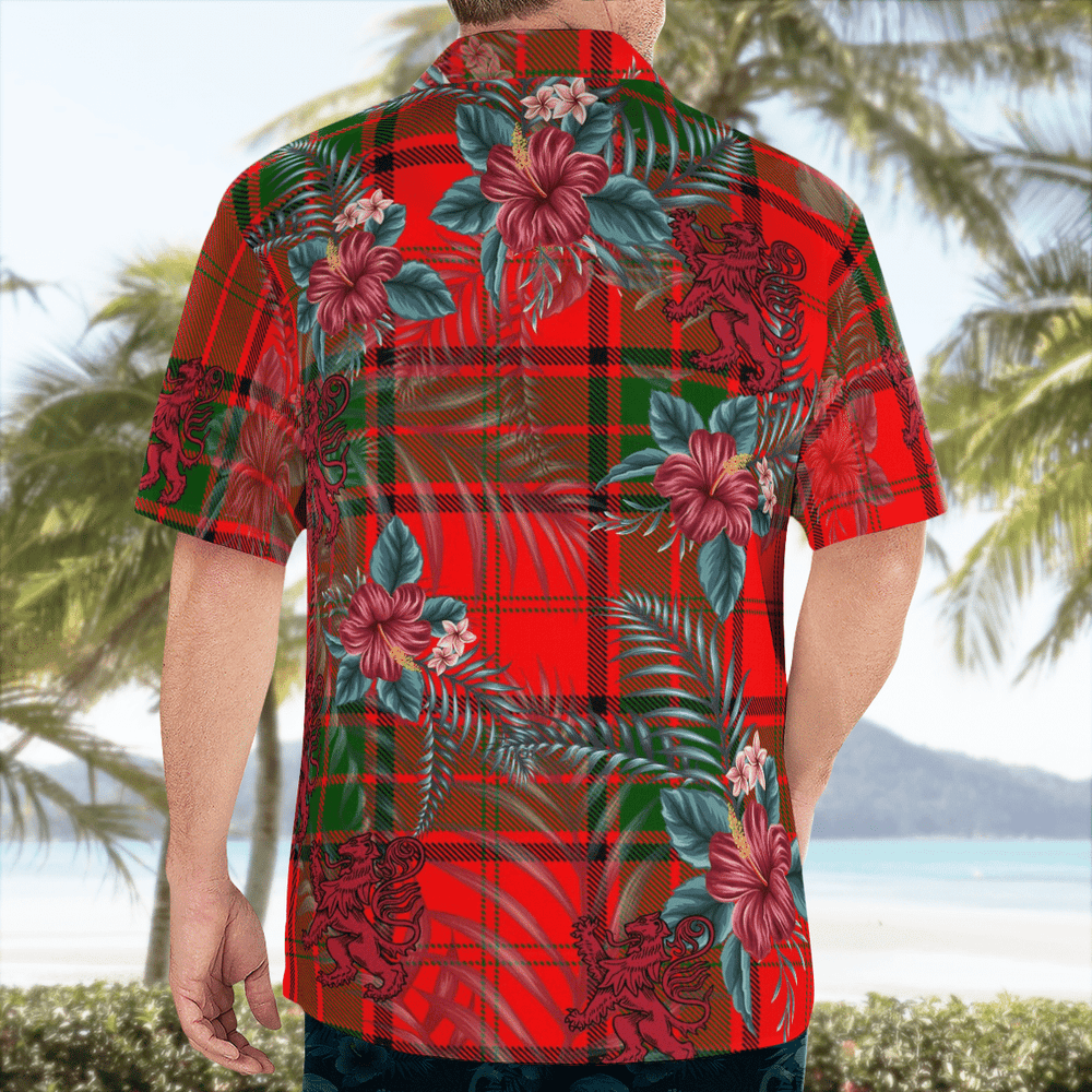 Clan Maxwell Modern Tartan Scottish Lion Hawaiian Shirt PD83 Maxwell Modern Tartan Tartan Hawaii Shirt   