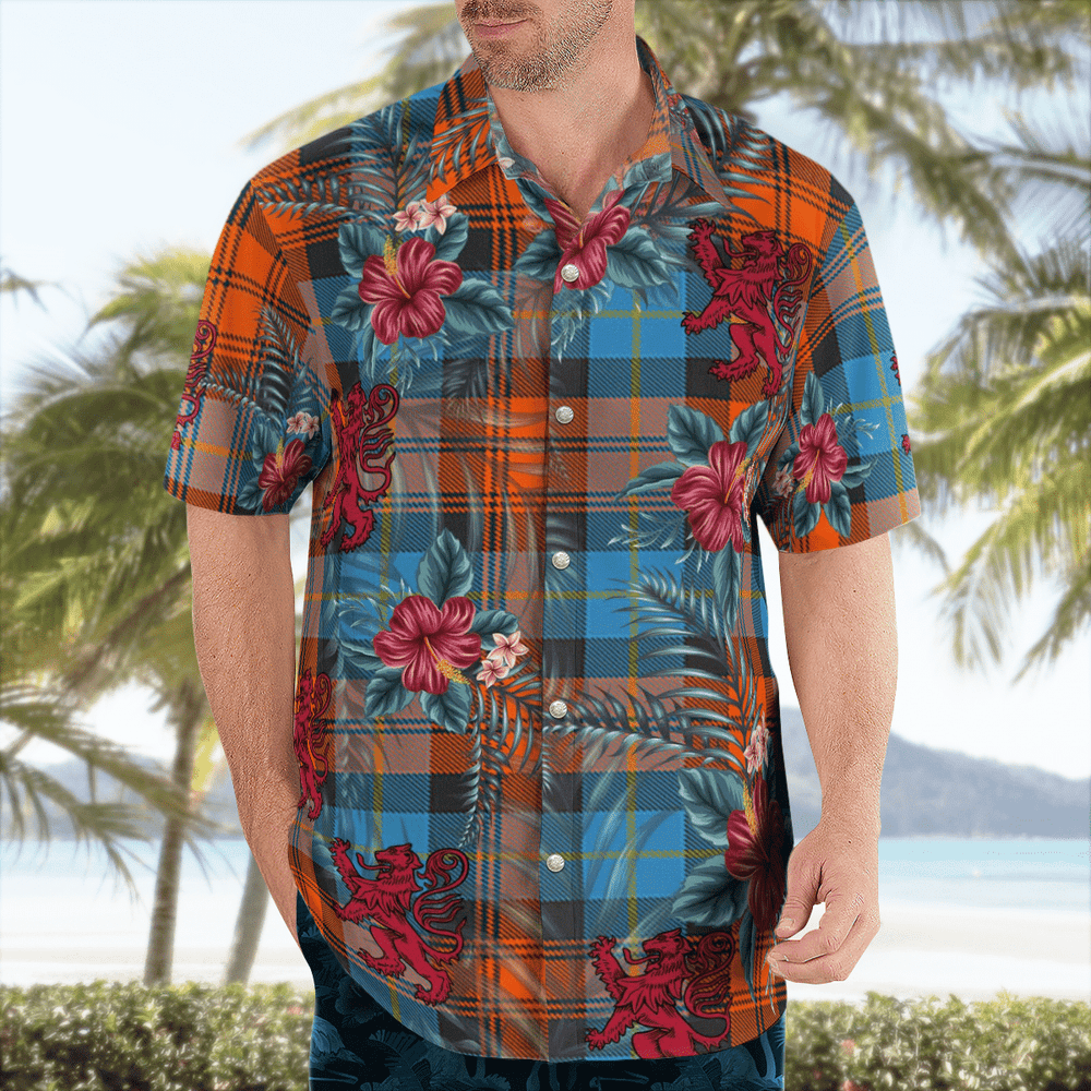 Clan MacLachlan Ancient Tartan Scottish Lion Hawaiian Shirt GD91 MacLachlan Ancient Tartan Tartan Hawaii Shirt   