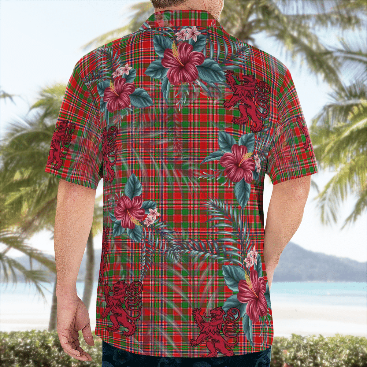 Clan MacAlister Tartan Scottish Lion Hawaiian Shirt BA78 MacAlister Tartan Tartan Hawaii Shirt   