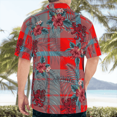 Clan Moubray Tartan Scottish Lion Hawaiian Shirt PL38 Moubray Tartan Tartan Hawaii Shirt   