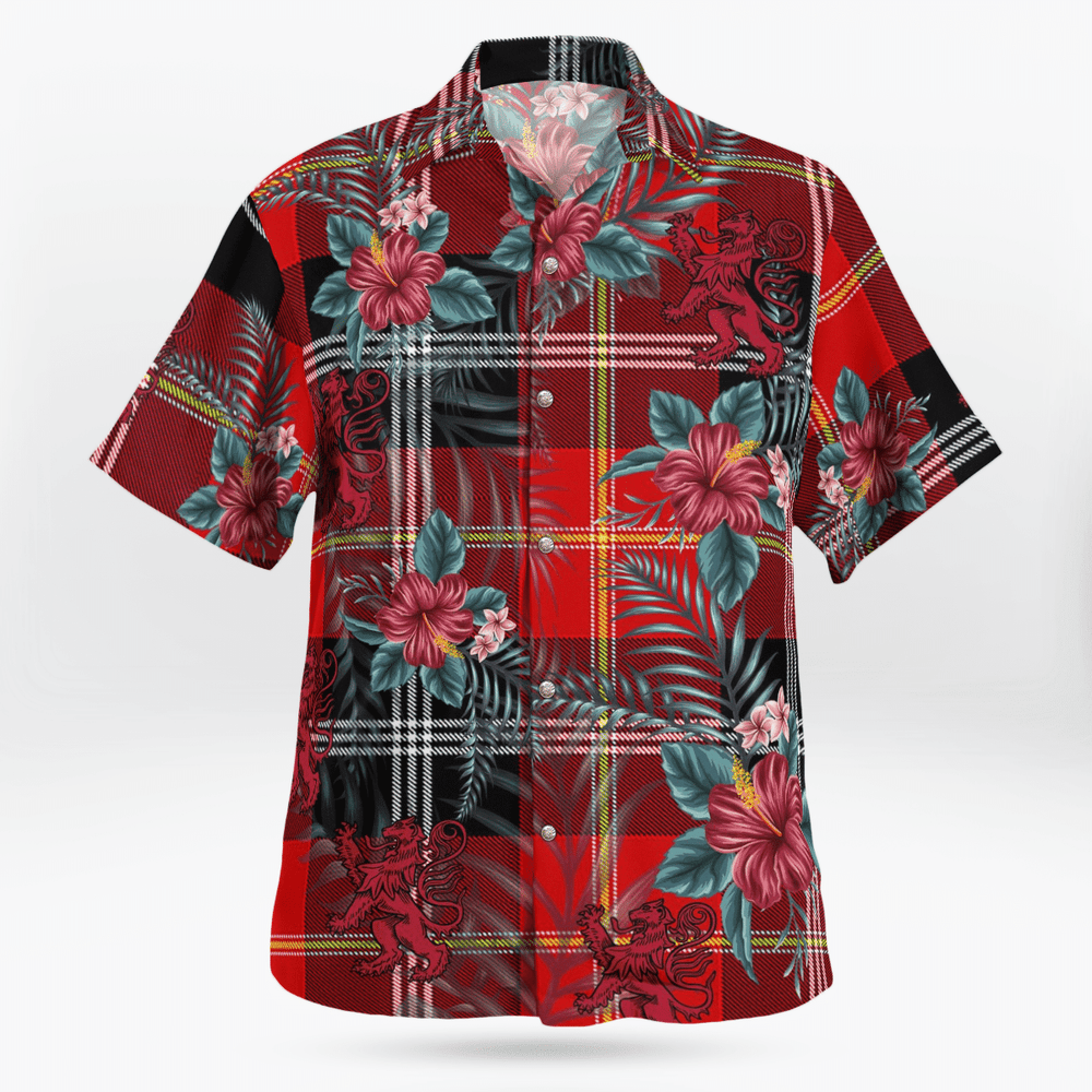 Clan Marjoribanks Tartan Scottish Lion Hawaiian Shirt IJ46 Marjoribanks Tartan Tartan Hawaii Shirt   