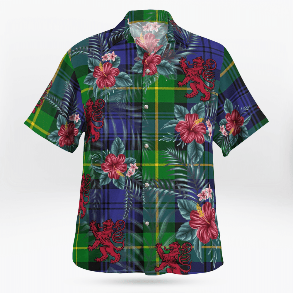 Clan Gordon Modern Tartan Scottish Lion Hawaiian Shirt RF90 Gordon Modern Tartan Tartan Hawaii Shirt   