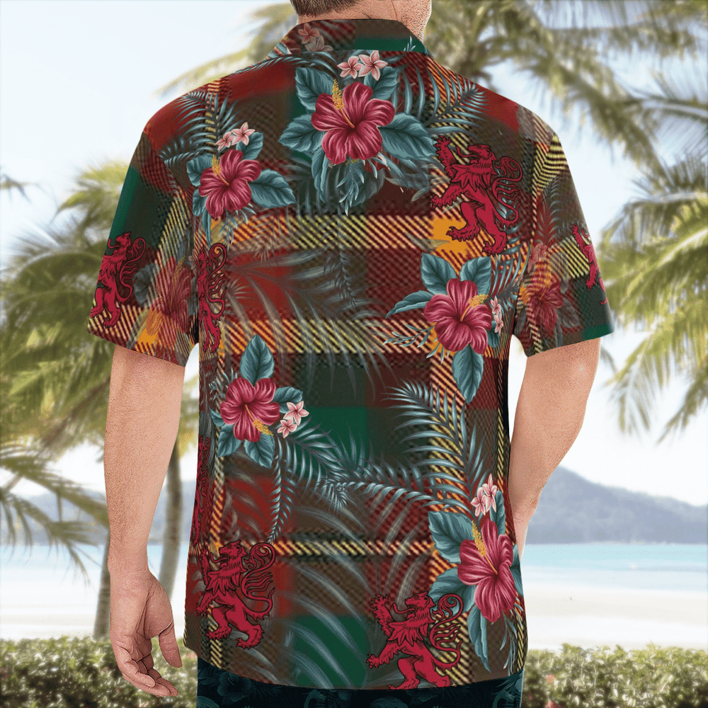 Clan McNally Tartan Scottish Lion Hawaiian Shirt ML13 McNally Tartan Tartan Hawaii Shirt   