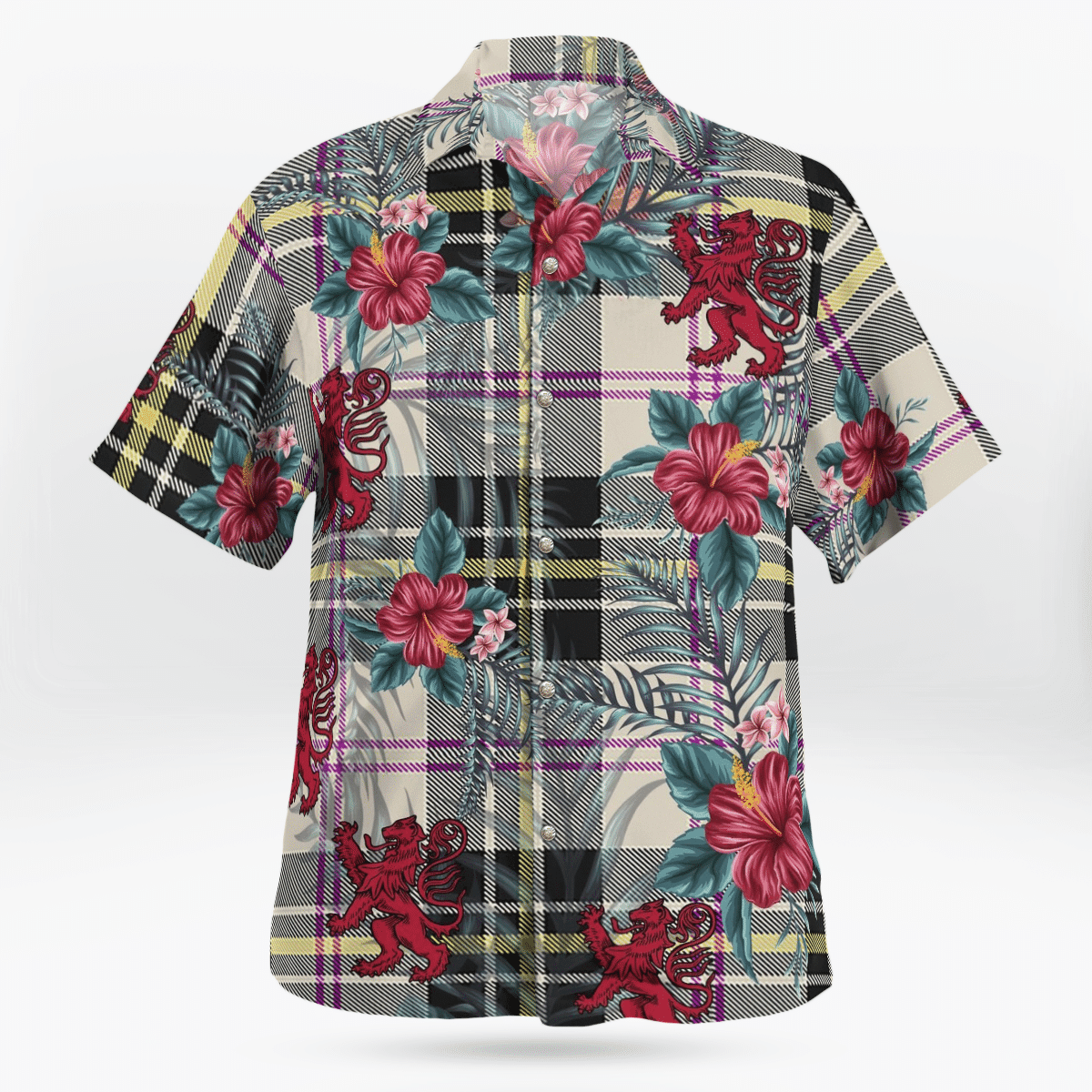 Clan MacPherson Dress Ancient Tartan Scottish Lion Hawaiian Shirt GY62 MacPherson Dress Ancient Tartan Tartan Hawaii Shirt   