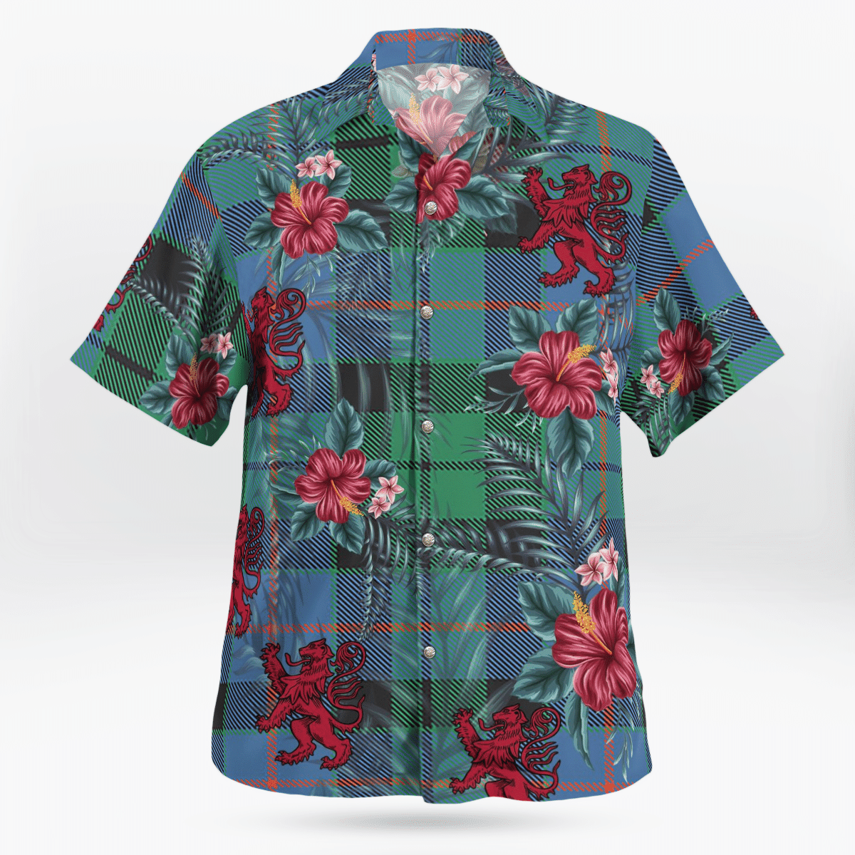 Clan Morrison Ancient Tartan Scottish Lion Hawaiian Shirt YA98 Morrison Ancient Tartan Tartan Hawaii Shirt   