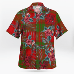 Clan Dewar Tartan Scottish Lion Hawaiian Shirt IC80 Dewar Tartan Tartan Hawaii Shirt   