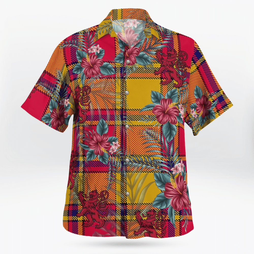 Clan Scrymgeour Tartan Scottish Lion Hawaiian Shirt SW47 Scrymgeour Tartan Tartan Hawaii Shirt   