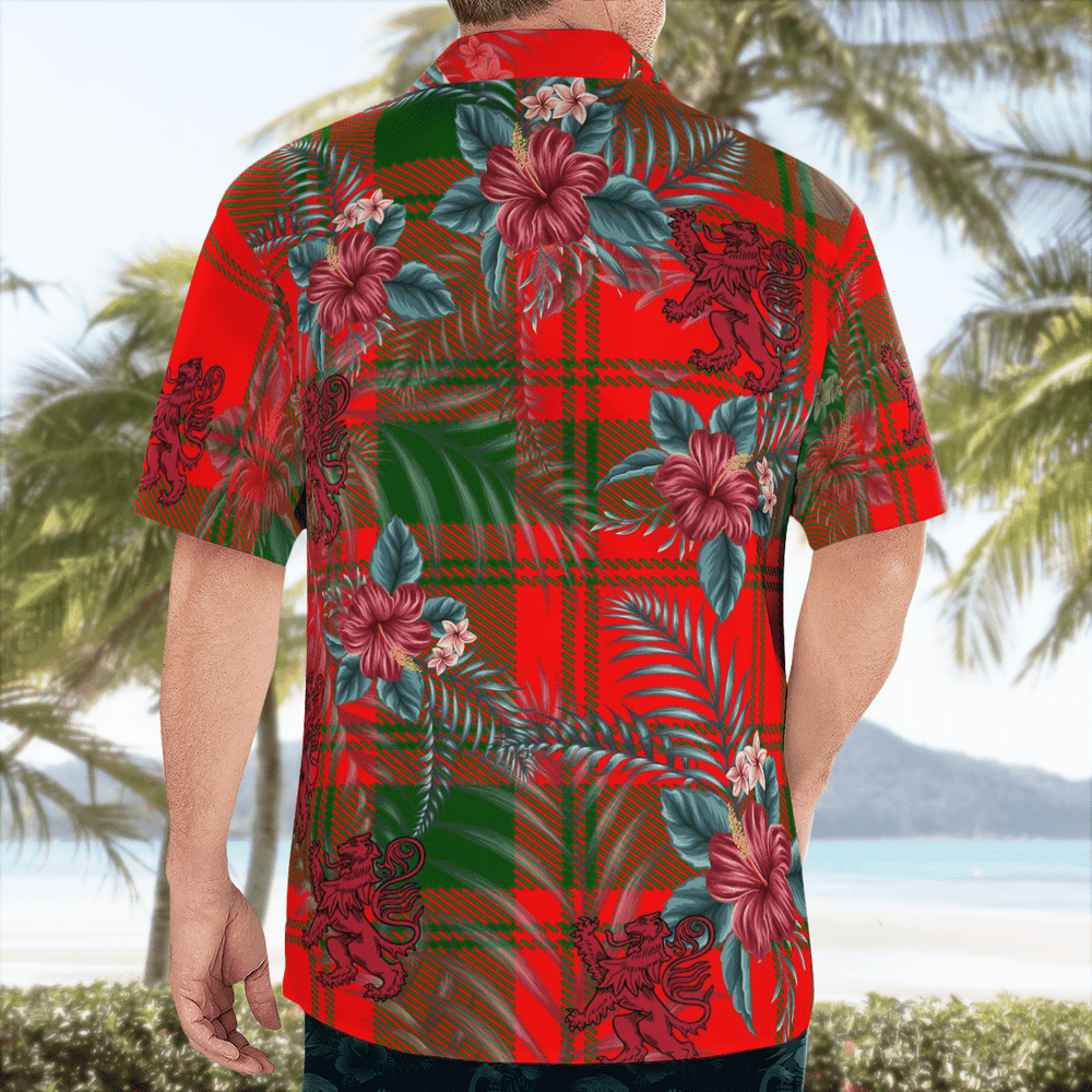 Clan MacQuarrie Modern Tartan Scottish Lion Hawaiian Shirt YM27 MacQuarrie Modern Tartan Tartan Hawaii Shirt   