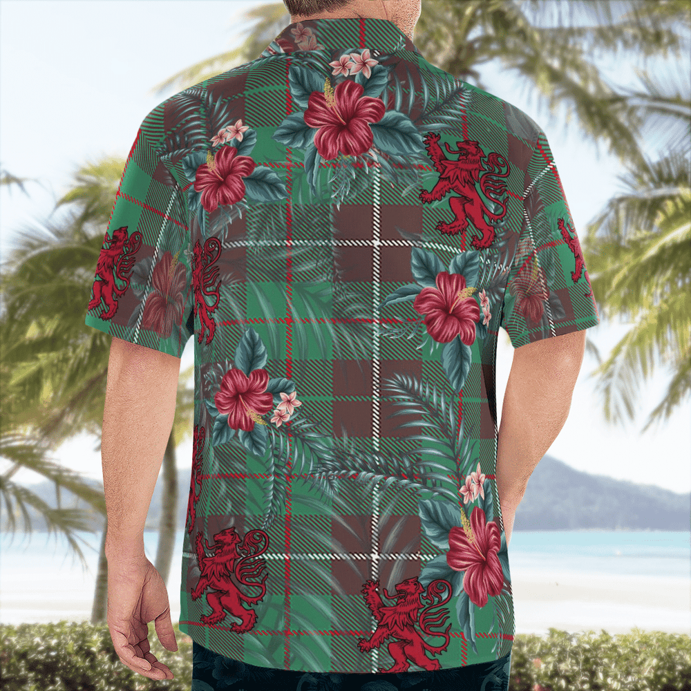 Clan MacKinnon Hunting Ancient Tartan Scottish Lion Hawaiian Shirt RK11 MacKinnon Hunting Ancient Tartan Tartan Hawaii Shirt   