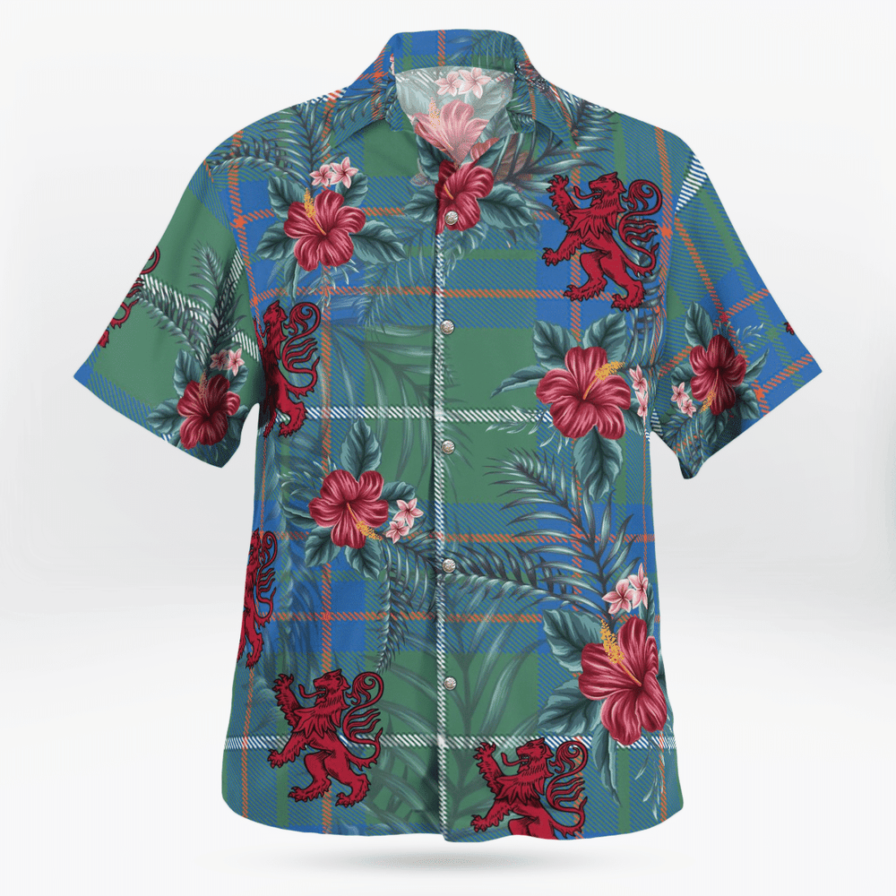 Clan MacIntyre Hunting Ancient Tartan Scottish Lion Hawaiian Shirt LY15 MacIntyre Hunting Ancient Tartan Tartan Hawaii Shirt   