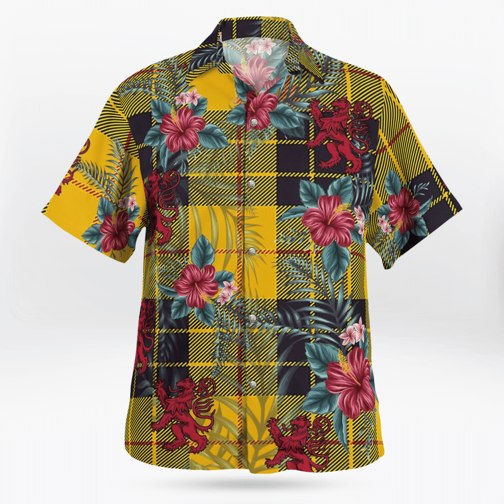 Clan MacLeod of Lewis Ancient Tartan Scottish Lion Hawaiian Shirt JW82 MacLeod of Lewis Ancient Tartan Tartan Hawaii Shirt   