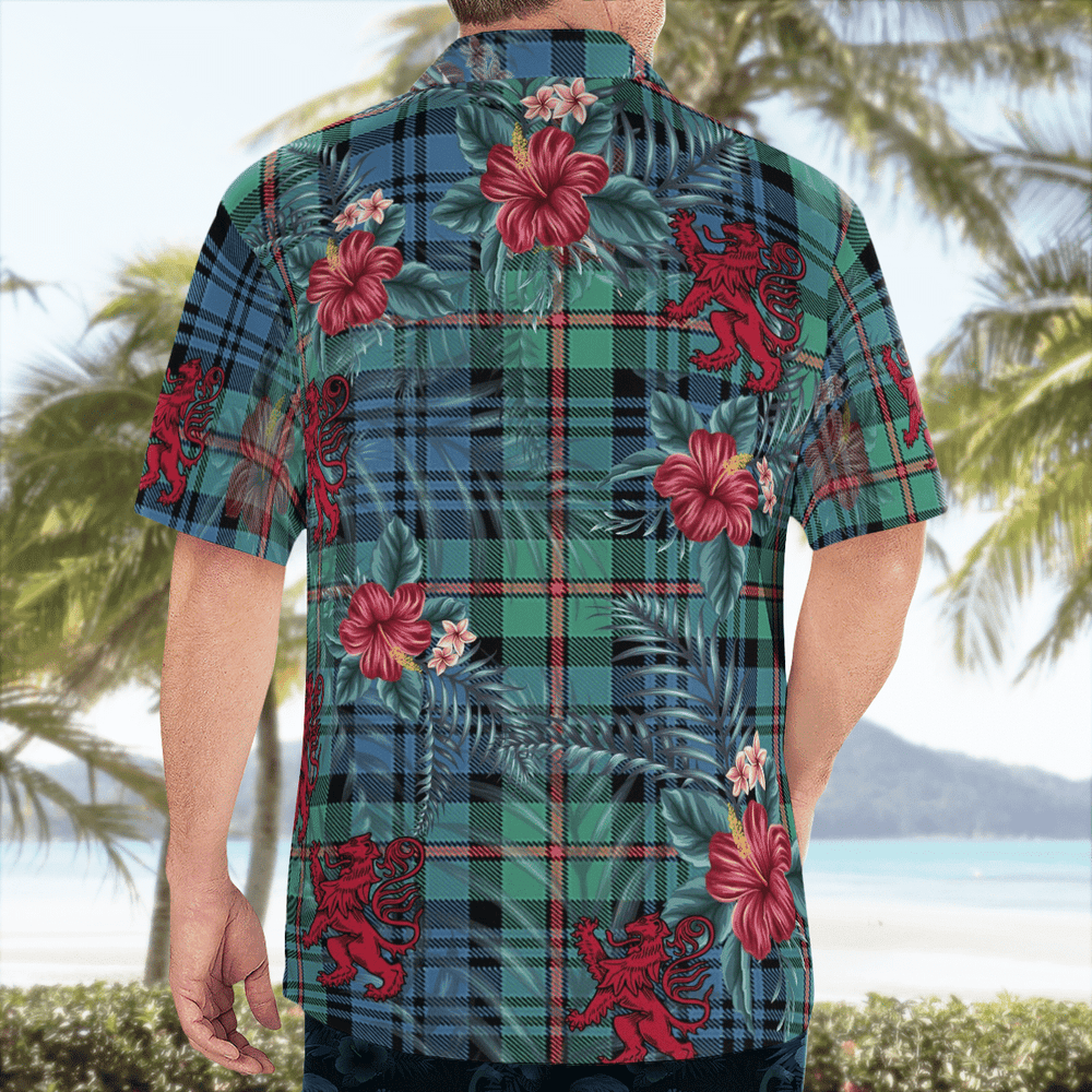 Clan MacKinlay Ancient Tartan Scottish Lion Hawaiian Shirt LF63 MacKinlay Ancient Tartan Tartan Hawaii Shirt   