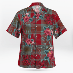 Clan Lindsay Weathered Tartan Scottish Lion Hawaiian Shirt JF33 Lindsay Weathered Tartan Tartan Hawaii Shirt   