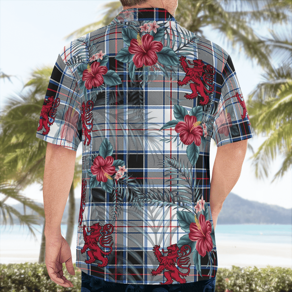 Clan MacRae Dress Modern Tartan Scottish Lion Hawaiian Shirt JS47 MacRae Dress Modern Tartan Tartan Hawaii Shirt   