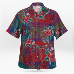 Clan Lindsay Modern Tartan Scottish Lion Hawaiian Shirt HO73 Lindsay Modern Tartan Tartan Hawaii Shirt   
