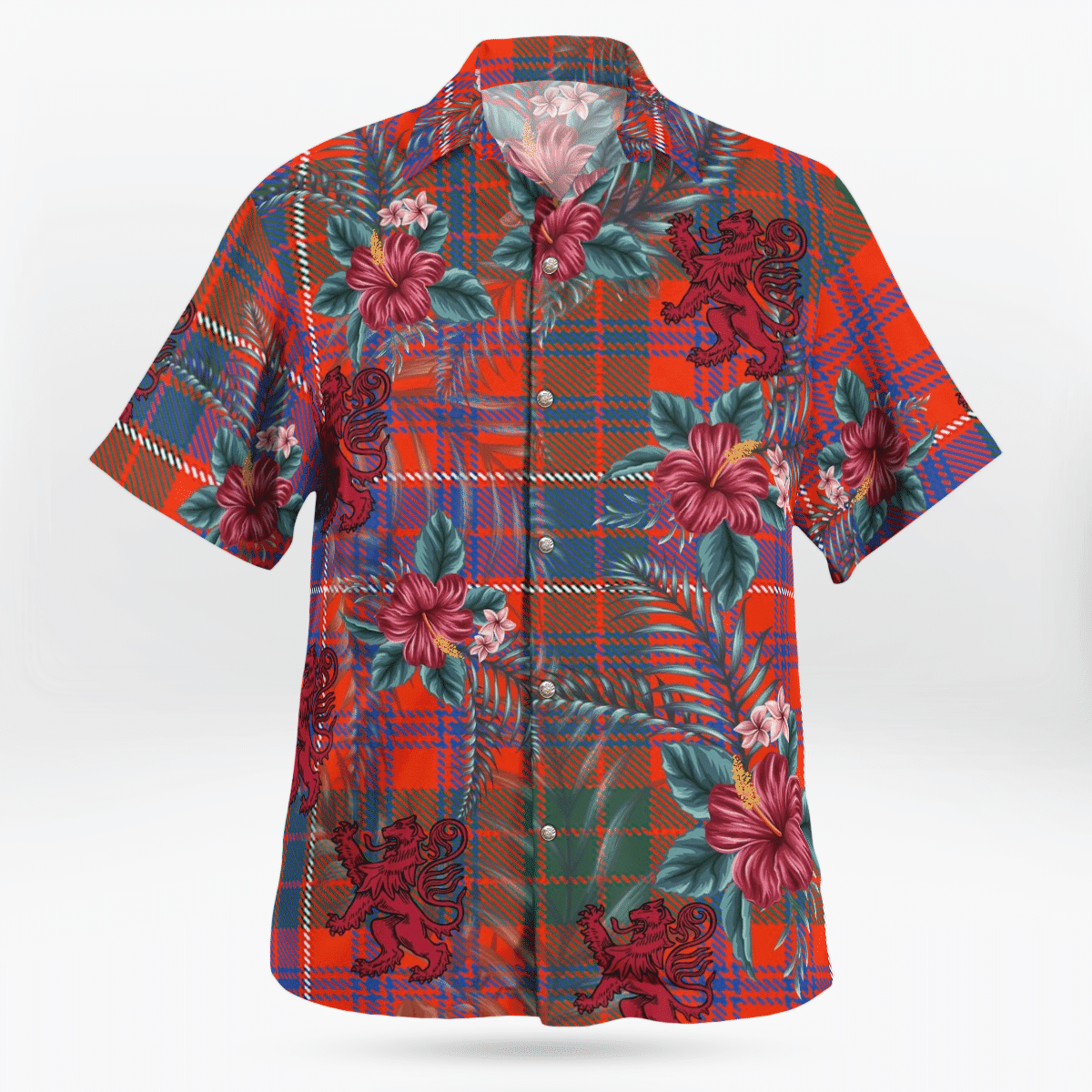 Clan MacRae Ancient Tartan Scottish Lion Hawaiian Shirt GQ40 MacRae Ancient Tartan Tartan Hawaii Shirt   