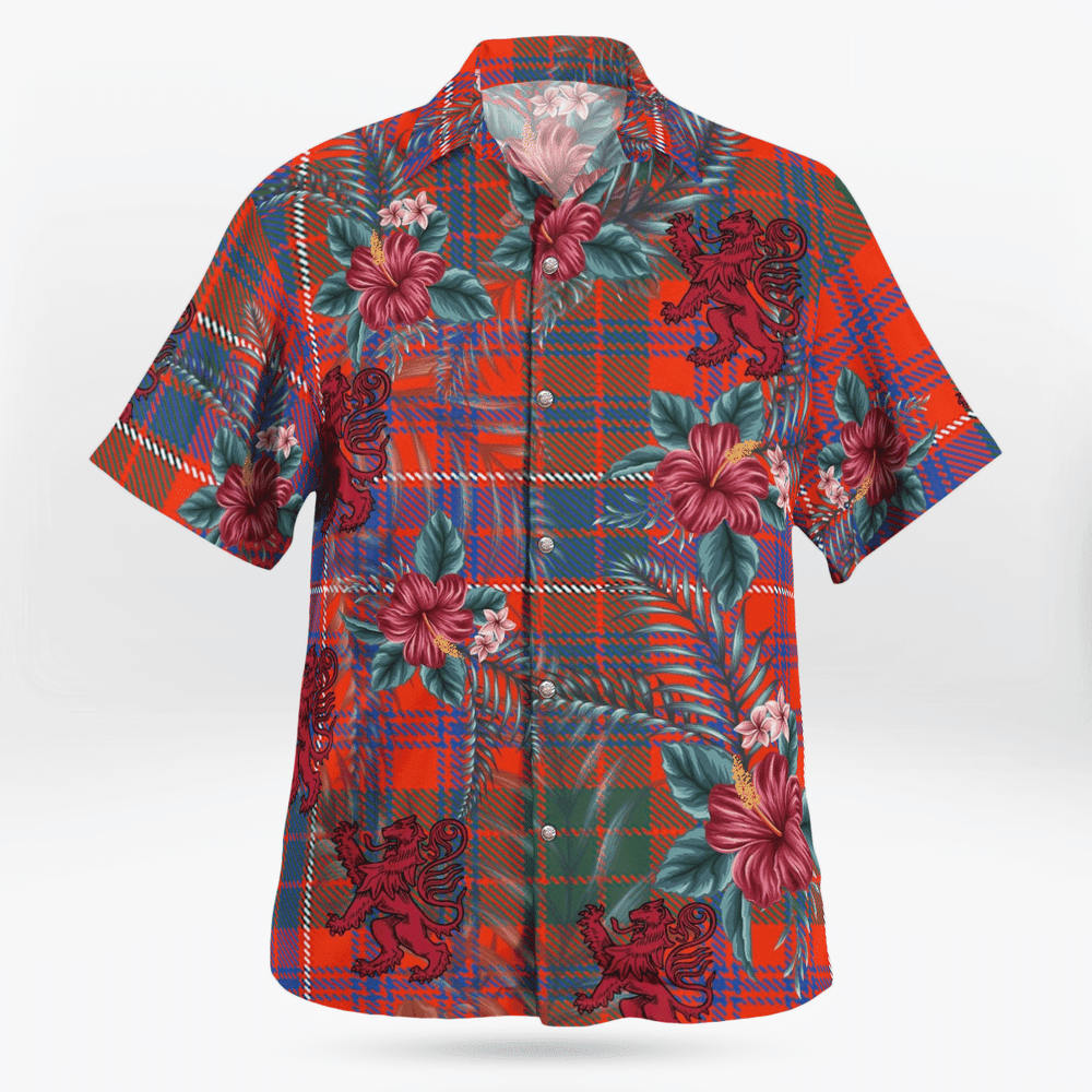 Clan MacRae Ancient Tartan Scottish Lion Hawaiian Shirt GQ40 MacRae Ancient Tartan Tartan Hawaii Shirt   