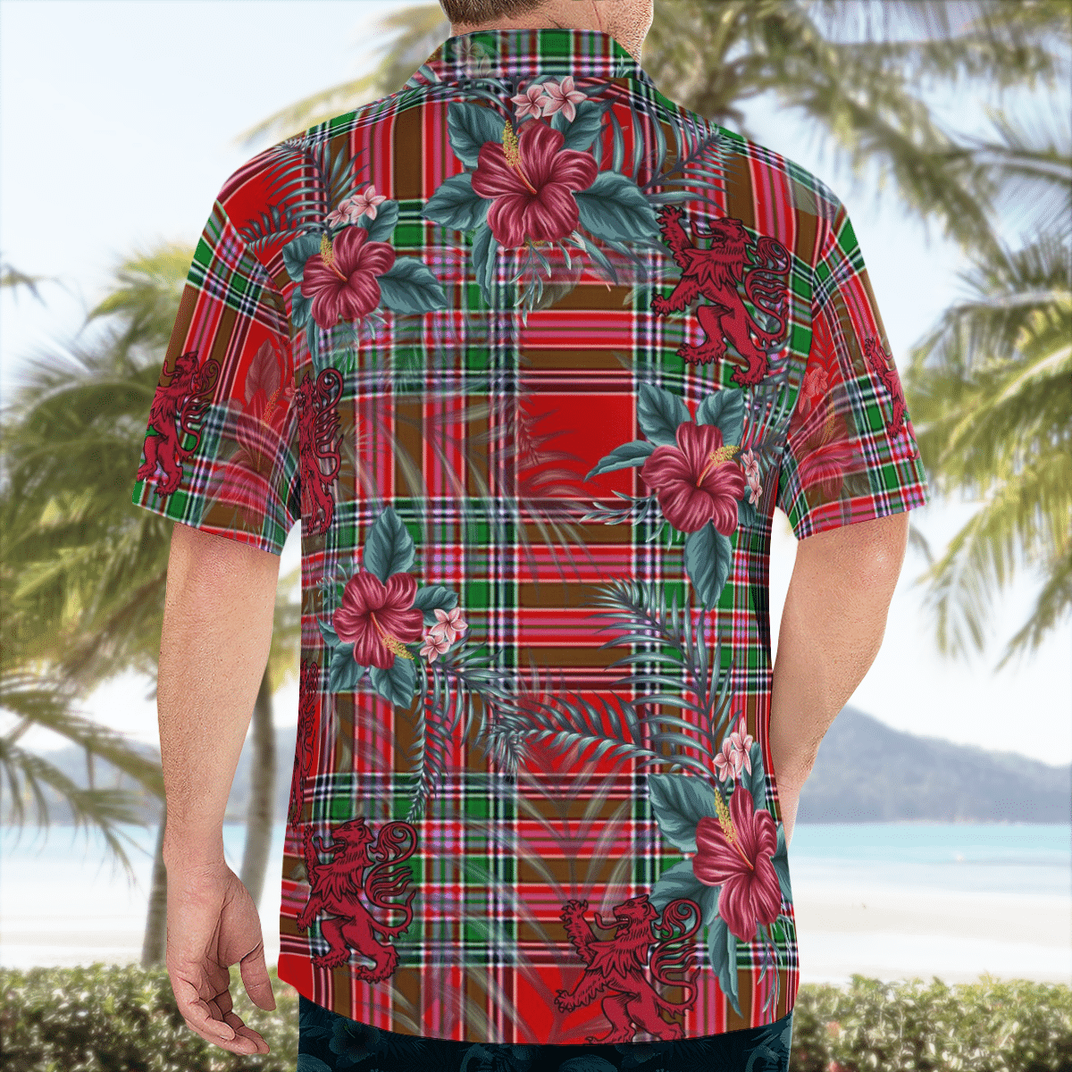 Clan MacBain Tartan Scottish Lion Hawaiian Shirt MV69 MacBain Tartan Tartan Hawaii Shirt   