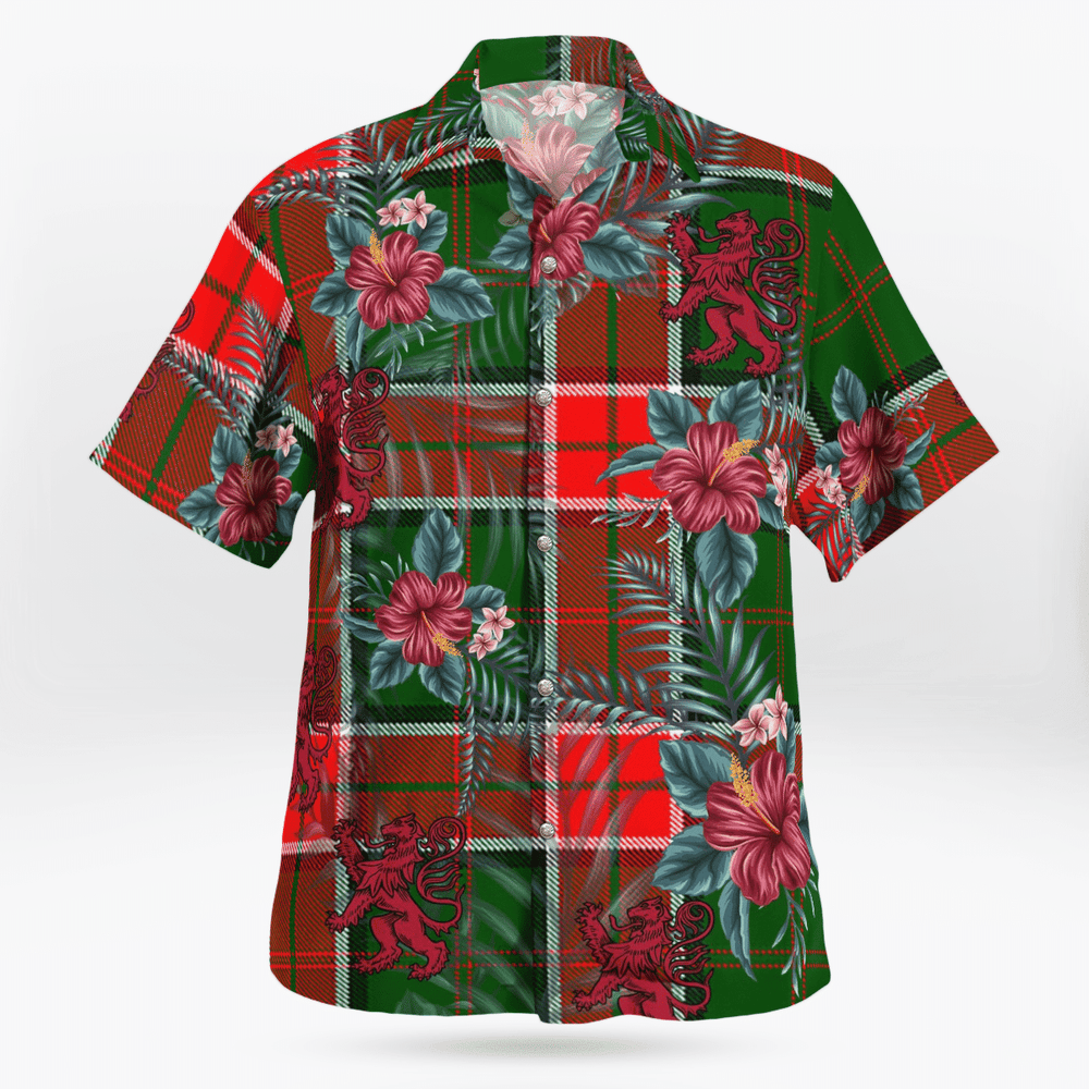 Clan Pollock Modern Tartan Scottish Lion Hawaiian Shirt ZX90 Pollock Modern Tartan Tartan Hawaii Shirt   