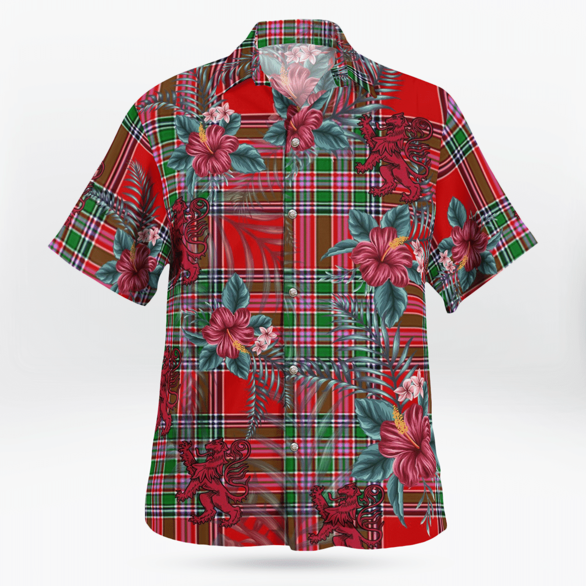 Clan MacBain Tartan Scottish Lion Hawaiian Shirt MV69 MacBain Tartan Tartan Hawaii Shirt   