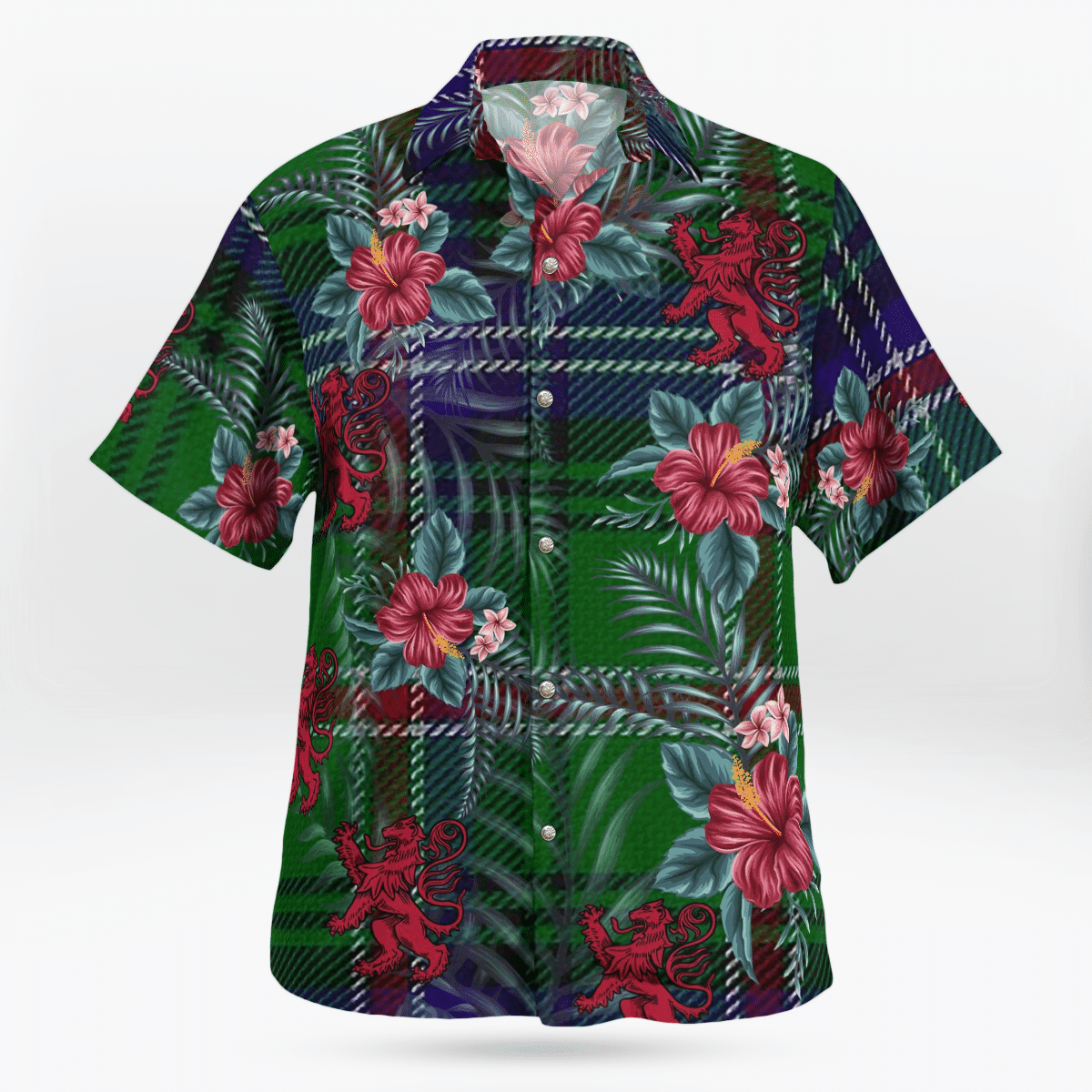 Clan Kirby Tartan Scottish Lion Hawaiian Shirt YO54 Kirby Tartan Tartan Hawaii Shirt   